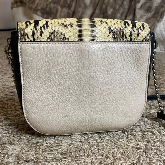 Michael Kors Snake Print Leather Crossbody Chain Strap Colorblock - Picture 4 of 8